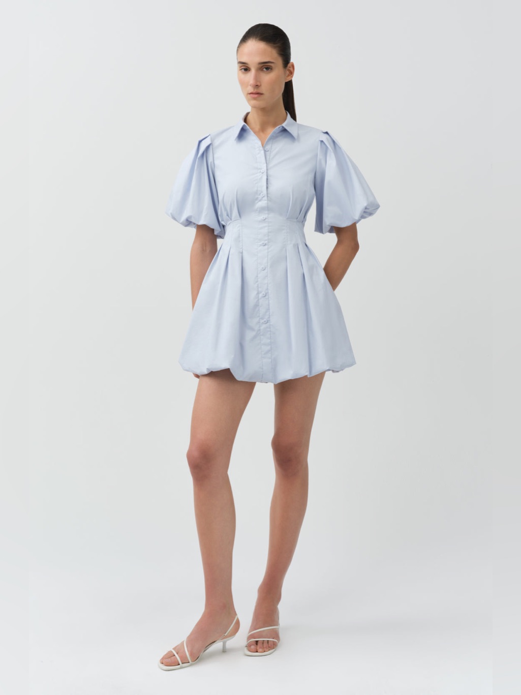 Simkhai Cleo Cotton Mini Dress In Periwinkle Sky, Size 12